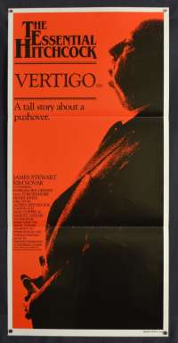 Vertigo Poster Original Daybill 1983 Re-Issue James Stewart Alfred Hitchcock