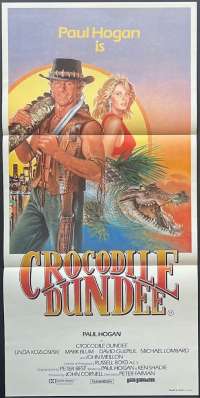 Crocodile Dundee 1986 Daybill movie poster Paul Hogan Linda Kozlowski