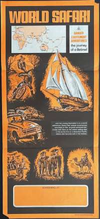 World Safari 1977 movie poster Alby Mangels RARE art Style B Australian Daybill