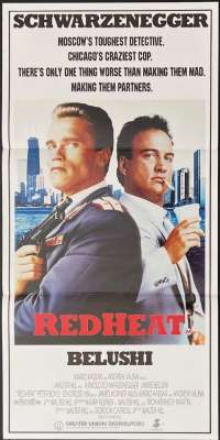 Red Heat Movie Poster Daybill Schwarzenegger Belushi