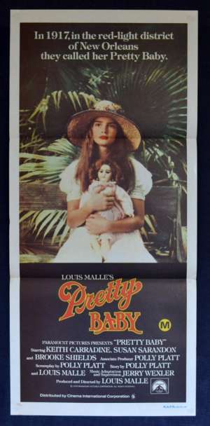 Pretty Baby 1978 Daybill Movie Poster Brooke Shields Louis Malle Susan Sarandon Nudity