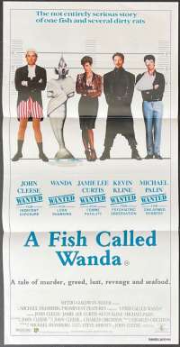 A Fish Called Wanda Movie Poster Original Daybill 1988 John Cleese Michael Palin