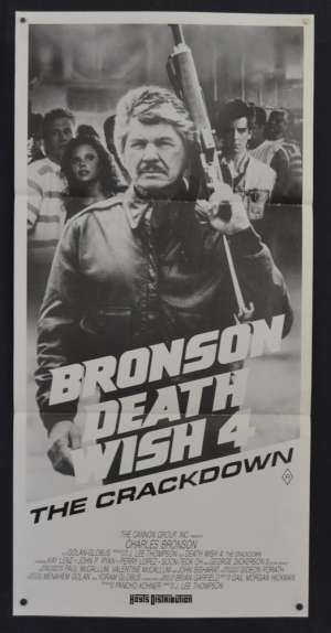 Death Wish 4 Movie Poster Original Daybill Charles Bronson Vigilante