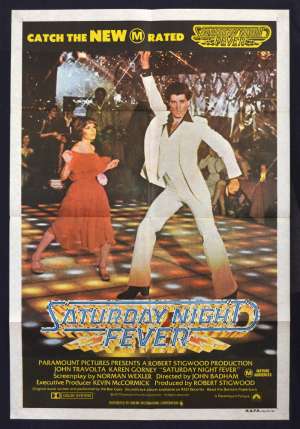 Saturday Night Fever Poster Original One Sheet Poster 1979 RI John Travolta Bee Gees