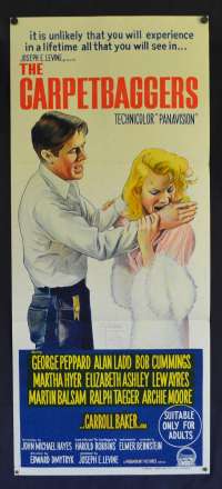 The Carpetbaggers Daybill Poster Original 1964 George Peppard Alan Ladd
