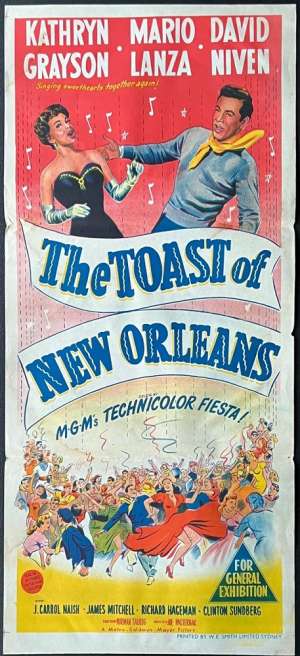 The Toast Of New Orleans 1950 Daybill movie poster Mario Lanza Kathryn Grayson