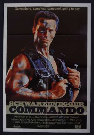 Commando Movie Poster Original One Sheet Arnold Schwarzenegger