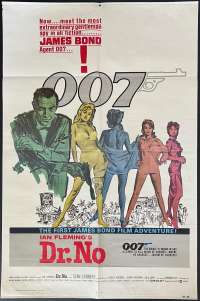 Dr No Poster One Sheet Original USA 1980's Re-Issue Sean Connery 007